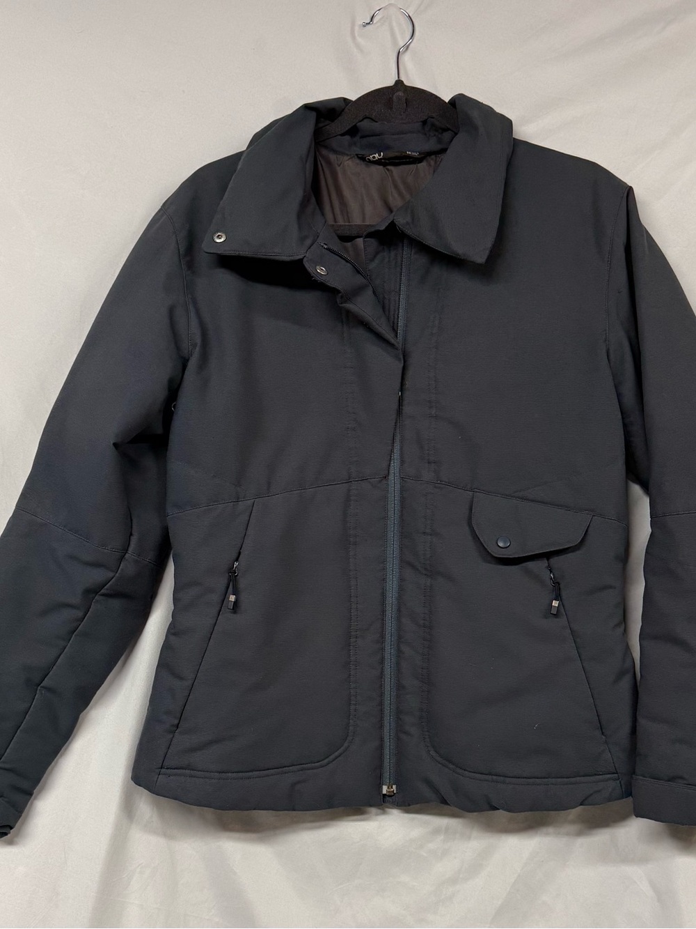 Women’s dark gray Casual Zip-Front Jacket, down filled